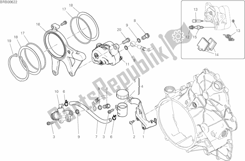 Toutes les pièces pour le Système De Freinage Arrière du Ducati Superbike Panigale V4 S USA 1100 2020
